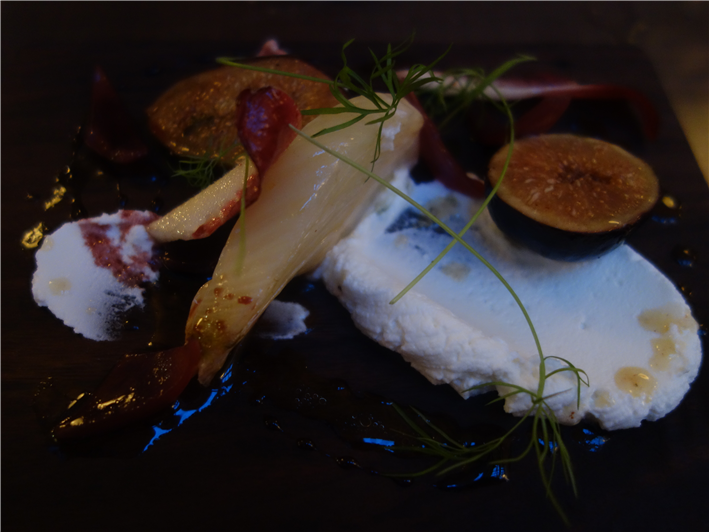 goat curd cheese and fig
